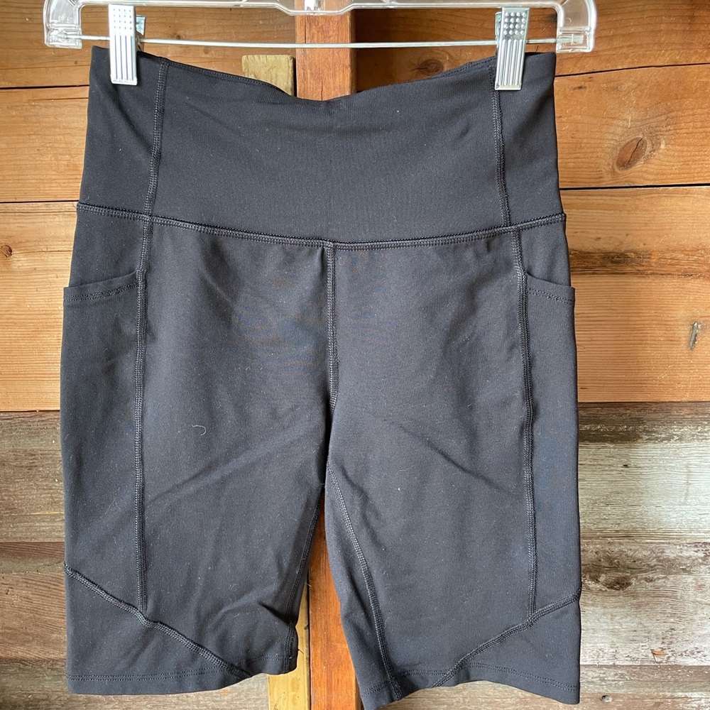 Tek Gear Black Bike Shorts High-Waisted Stretch
